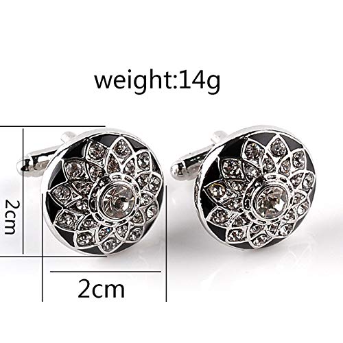 Set de Mancuernillas Daesar para Hombre diseño Flor Plata miniatura 2