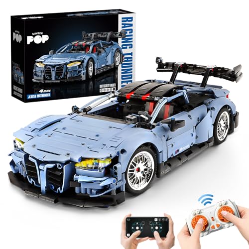 MOCBROPCS Technik M4 Sportwagen 1:10 Bausteinspielzeug, 2.4G Fernbedienung...