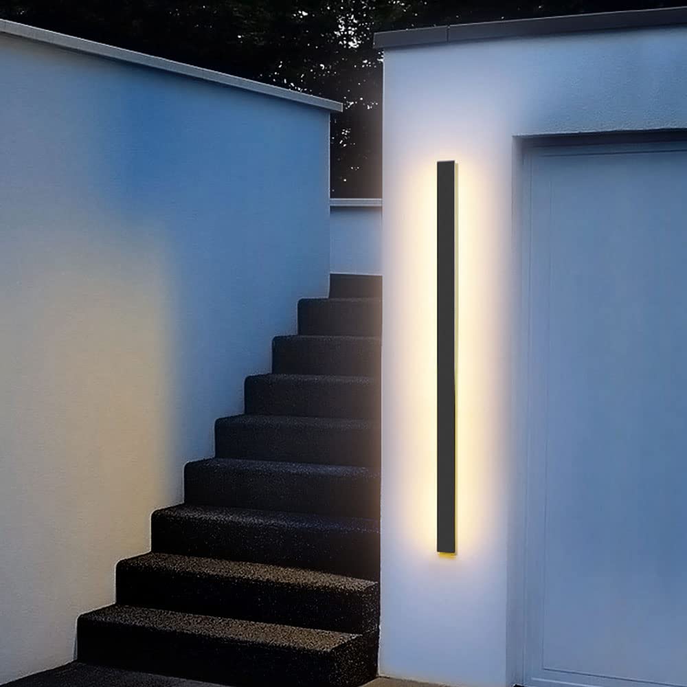 lampy wiszące, Liniowy długi kinkiet ścienny IP65 wodoodporny, kompatybilny z werandą, salonem, ścianą zewnętrzną, stroną basenu, wiszący