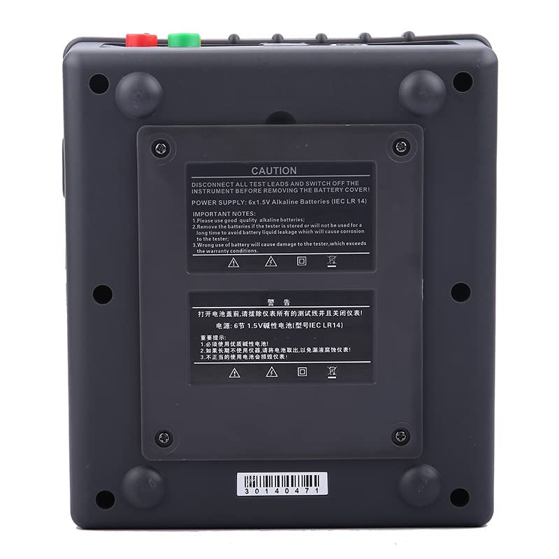 Double Clamp Earth Resistance Tester Grounding Resistance Meter with Measuring Range AC 0.00mA~600A Testing Voltage 0.0~100V