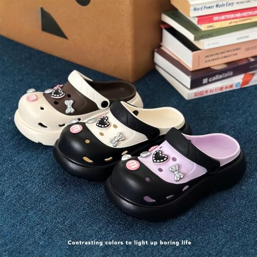 ZQW Women Cute Heart Garden Shoes Sweet Kawaii Y2K Cloud Slippers Chunky Platform Clogs Slip On Summer Slides Beach Sandals4