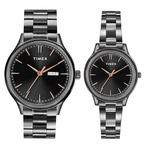 Image of TIMEX Analog Watch for Pair with Round Dial & Water Resistant Couple's Wrist Watches