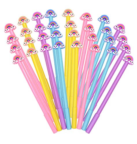 Set de 32 bolígrafos de gel negro estilo arcoíris YYaaloa miniatura 2