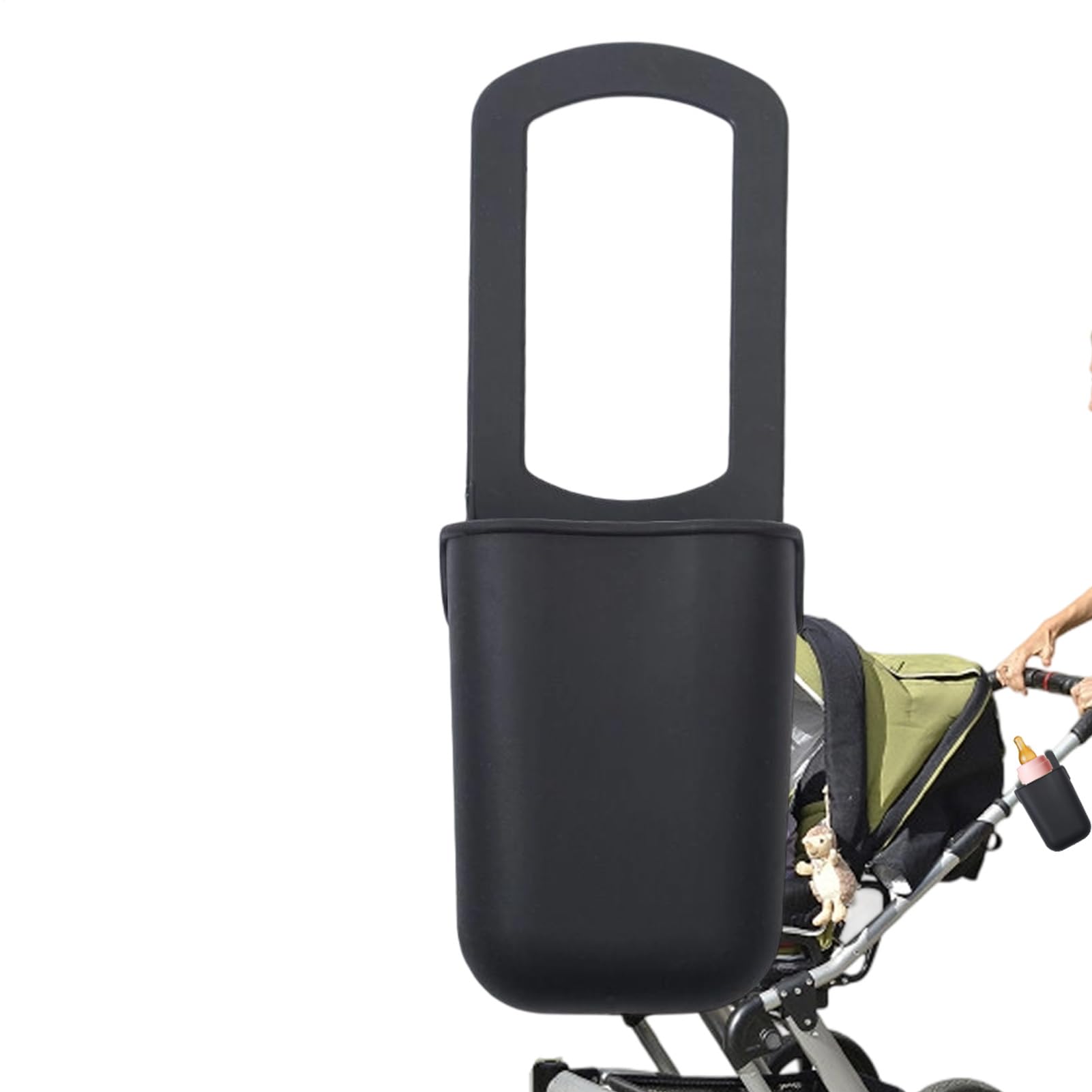 Stroller Attachment Cup Holder,Silicone Stroller Organizer - Storage Organizer for Walking Treadmills Picnic Golf Garden Park Walker Bicycles Beach Yard Stadium Camping Teether Outdoor