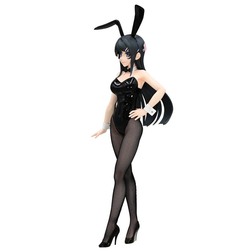 Figurka Mai Figurka Mai Figurka Anime, Czarny Kostium Króliczka, Pozycja Stojąca, Rzeźba, PCV, Dekoracja Biurka, Prezent kolekcjonerski, 29 cm