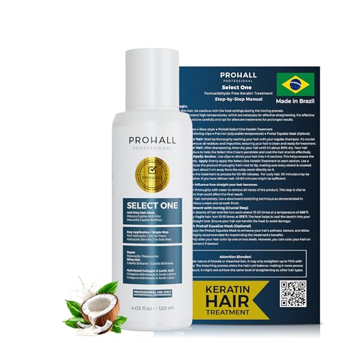 Brazilian Keratin Treatment Blowout Complex-PROHALL SELECT ONE 4.05 oz-Formaldehyde Free Keratin Hair Treatment at Home-Queratina Brasileña Keratina Para Alisar el Pelo Sin Formol-Off White