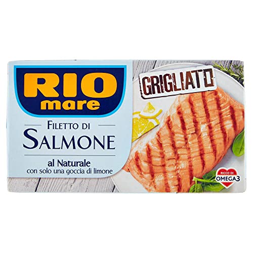 Rio Mare Filetto di Salmone Grigliato al Naturale con una goccia di limone Filete de salmón a la parrilla con una gota de limón 125g rico en omega 3