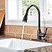 Ufaucet Oil Rubbed Bronze Kitchen Faucet, Solid Brass Single Handle Pull Out Sprayer, Pull Down Kitchen Sink Faucet with Deck Plate