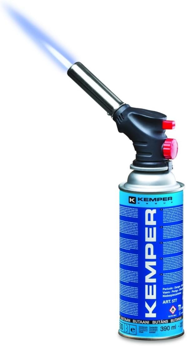 Torcia Cannello A Gas Kemper | Scottatore Cucina Professionale | Con 4 Ricariche Butano E Guanti - Foto 6