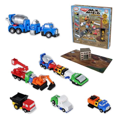 Popular Playthings Micro Magnetic Mix or Match Construction Vehicles
