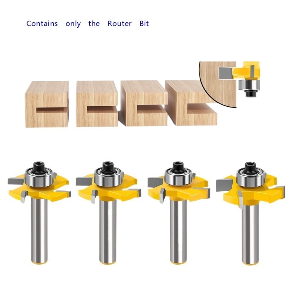 4 Pièces Menuiserie Couteau de Fraisage à Corps en Acier Tige de 8mm