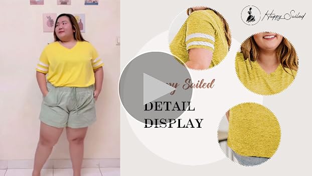 Happy Sailed Womens Plus Size Tops Summer Short Sleeve V