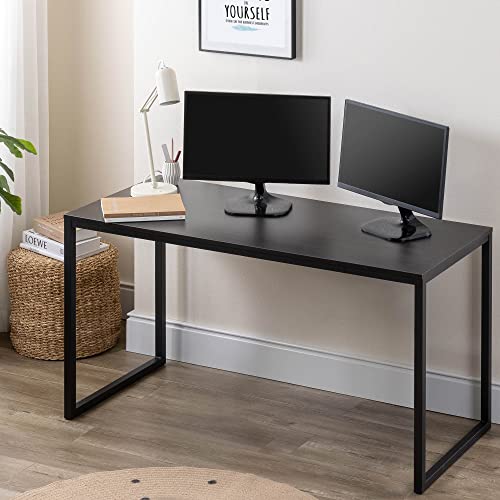 Zinus OLB-DT-5524B Jennifer 55 Inch Black Frame Desk, Computer Workstation, Office Desk, Easy Assembly, Deep Espresso thumb #1