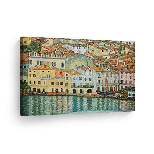 Smile Art Design Malcesine on Lake Garda by Gustav Klimt Canvas Print Wall Art Famous Art Painting Reproduction Fine Art Oil Paintings Modern Art Home Decor Ready to Hang- Made in The USA- 30x40