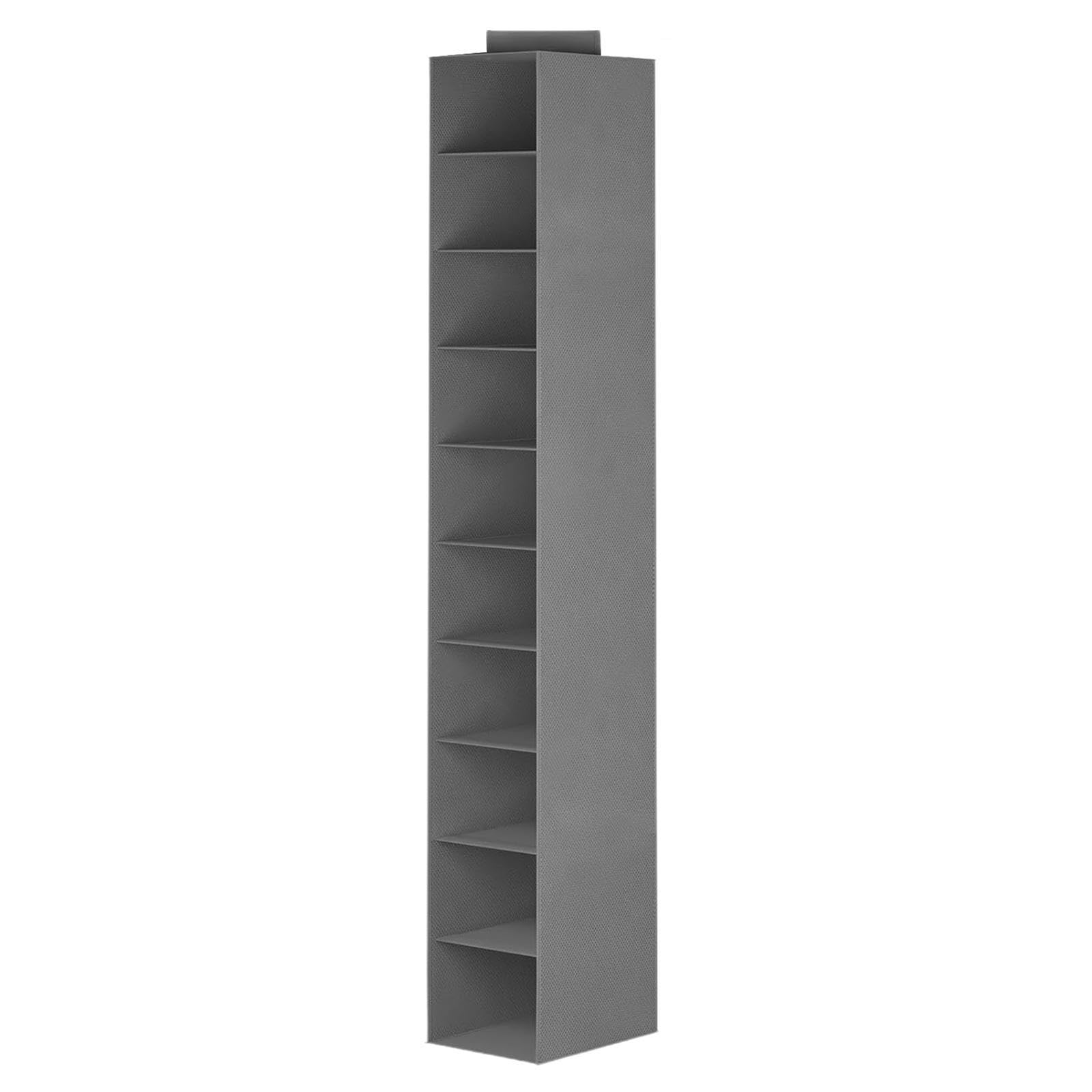 TWISAXC Wardrobe Sundries Organizer Space Saving Implementation Helps Maintain Orderliness While Saving Space Household Closet Hanging Storage Shelf Removable, gray, 15x30x120CM