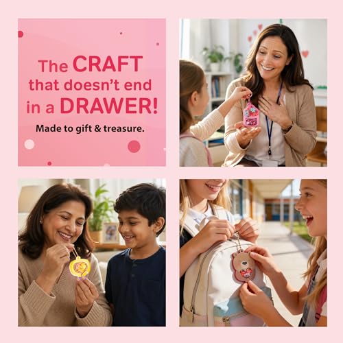 Image of Chalk and Chuckles Joydomes Tokens of Love - DIY Shaker Keychains & Bag Charms with Hidden Surprise Messages, Confetti Art & Craft Kit, Birthday Gift for Girls & Boys Ages 5, 6, 7, 8, 9, 10