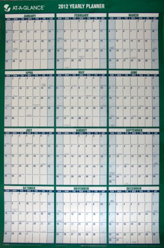 At-A-Glance Vertical Erasable Wall Planner, Large Wall, Green, 2012 (Pm310-28) #TOP16