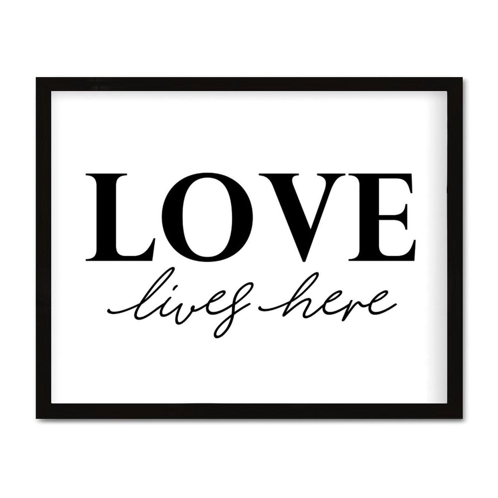 Decorazione da parete in legno da appendere con scritta in lingua inglese "Love Lives Here" (lingua italiana non garantita), cartello da parete in legno, 40,6 x 50,8 cm, scrittura, biblica, cartello