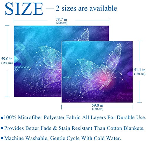 Couverture microfibre papillon 150x200 plaid fluide qui ne peluche pas - 4