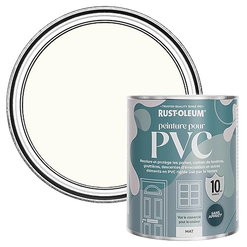 Rust-Oleum Peinture Blanche pour Portes & Fenêtres en PVC, Finition Mate - Blanc Antique 750ml