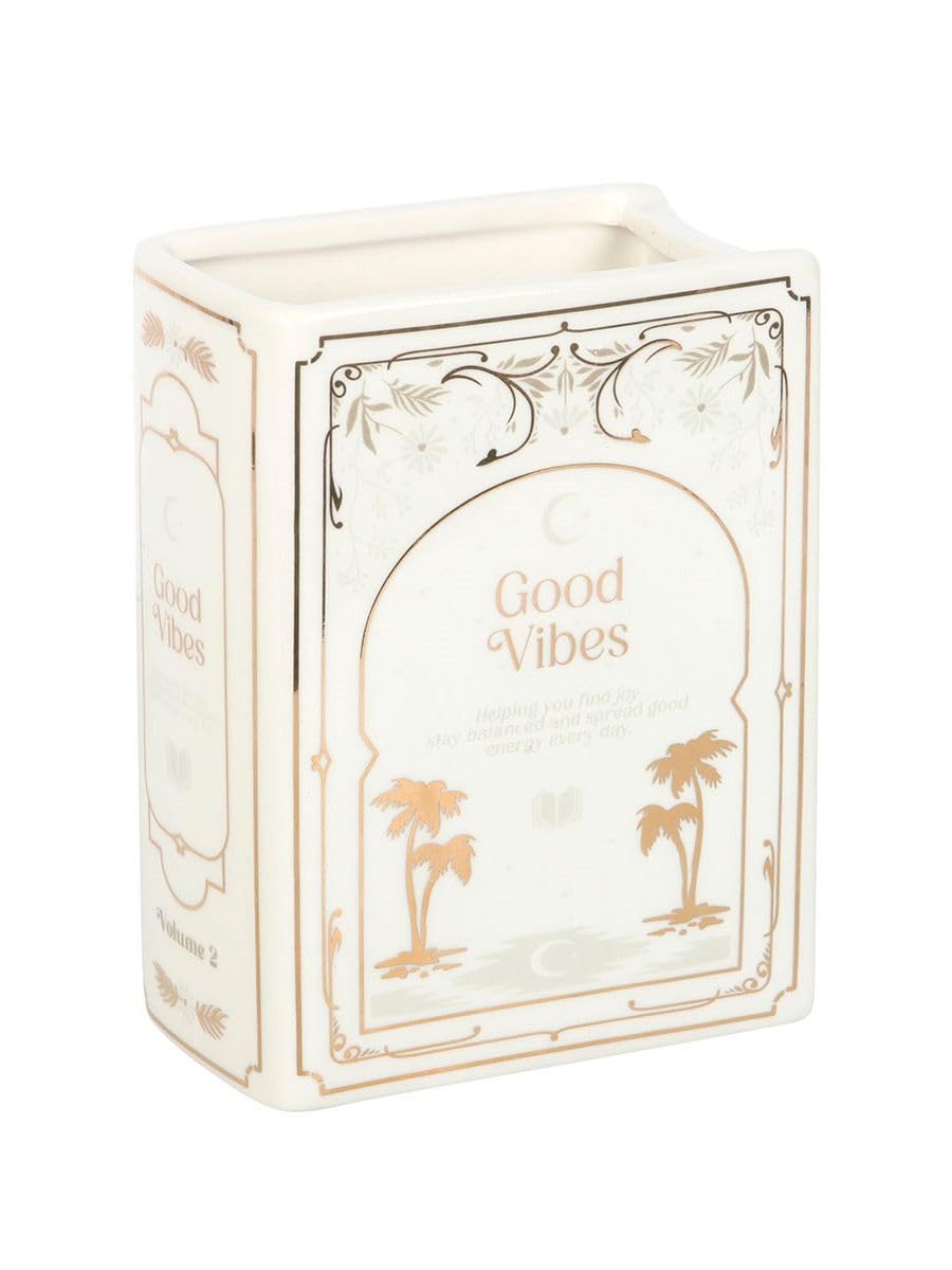Something Different Multicolour Good Vibes Book Shaped Ceramic Vase