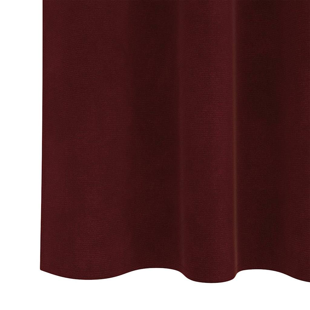 2 cortinas opacas de terciopelo rojo vino, 140 x 245 cm, cortinas opacas con ojal y trabilla para salón, dormitorio, habitación infantil, aislamiento térmico y privacidad