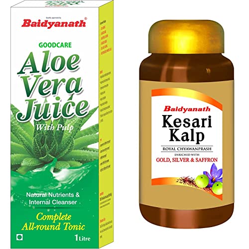 Image of Baidyanath Aloe Vera Juice - 1 L & Baidyanath Kesari Kalp Royal - 500 g