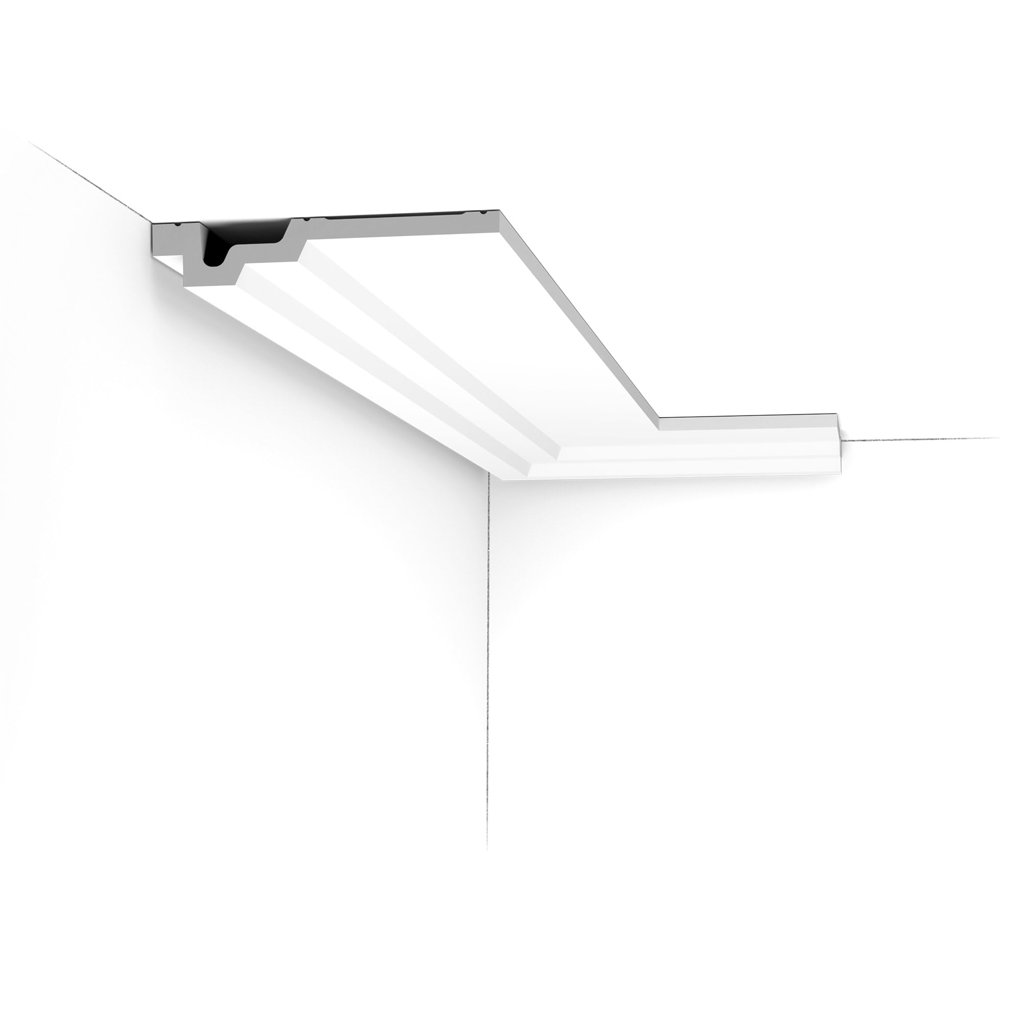 Purotouch High Density Polyurethane Crown Moulding | Primed White | Face 6-1/2in x 78in Long (16 Pack)