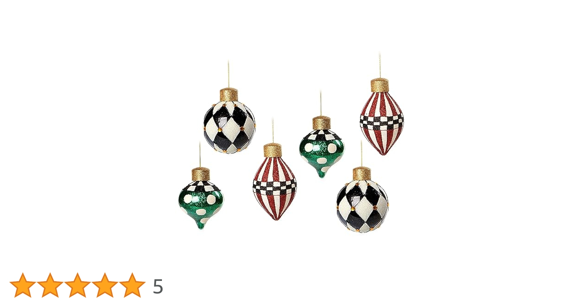 Amazon.co.jp: MACKENZIE-CHILDS ジョリーガラスオーナメント6個