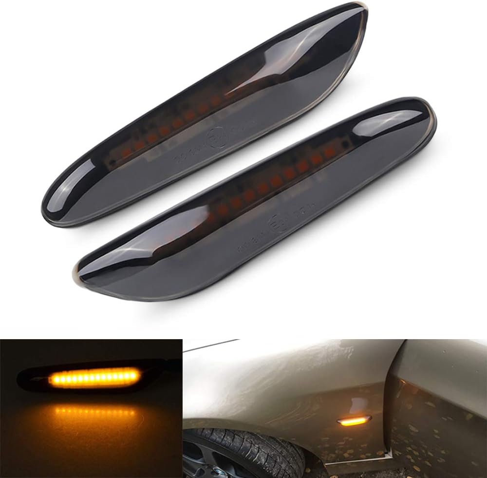 Smoked Lens Amber LED Side Marker Turn Signal Lights Lamp Assembly Replacement For BMW E46 E90 E91 E92 E93 E60 E61 E82 E88 X1 X3 Error Free