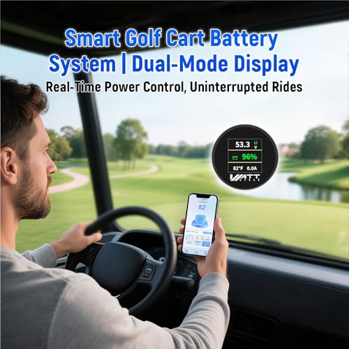 Image of WattCycle 48V 105Ah LiFePO4 Golf Cart Battery with 15A Charger, 48V Lithium Battery 250A Smart BMS, IP65 Waterproof Metal Case, 15000+ Cycle Life, Built-in Bluetooth, Ideal for RV, Solar Systems