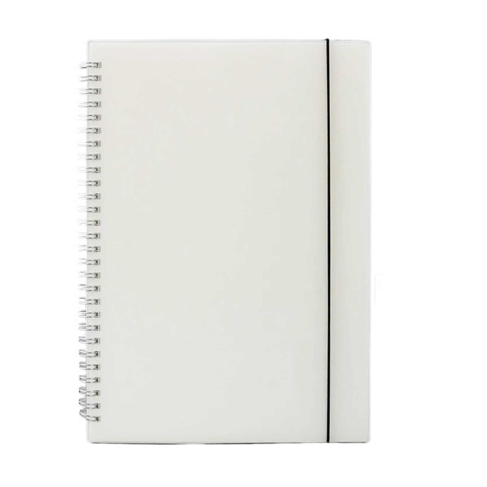 Cuaderno Espiral Cuaderno de notas con correa, libreta, cuaderno, agenda, cuadrícula, puntos, papel blanco transparente, tamaño A4/B5/A5/A6(Blank,A4 21.2x29cm)
