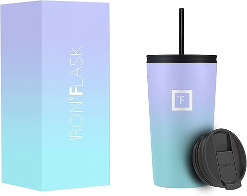 IRON FLASK - Vaso clásico 2.0, 16 oz, botella hermética de acero inoxidable a prueba de fugas, doble capa, vaso térmico aislado para bebidas