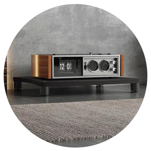 Estante de madera para componentes estéreo de dos niveles y gabinete de audio 2