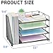 OPNICE 4-Tier Paper Organizer with Magazine Holder, Desk Organizers and Accessories, Office Desk Accessories & Workspace Organizers, Desktop File Organizer for Office Supplies Storage, Black