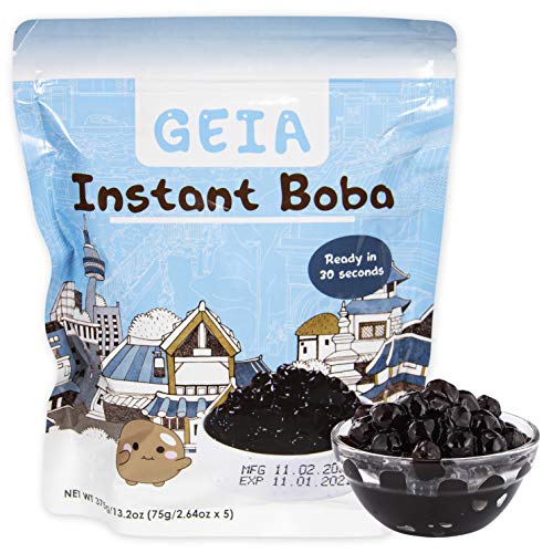 Geia Instant Boba | Fresh Boba Ready in Seconds | 5-Pack Net 13.2 oz
