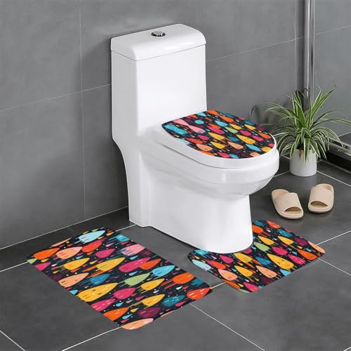 Tapis antidérapants pour salle de bain et toilettes arc-en-ciel - 2