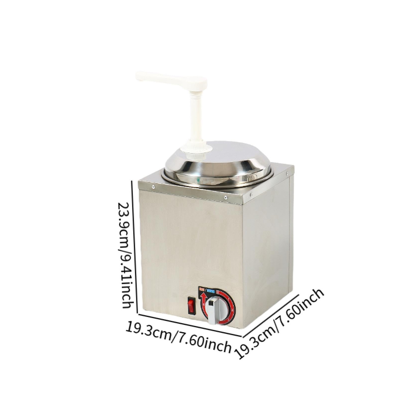Dispensador de Queso Dispensador de Queso Nacho Calentador de Salsas Calentador de Dispensador Gastronómico Fabricado en Acero Inoxidable Dur