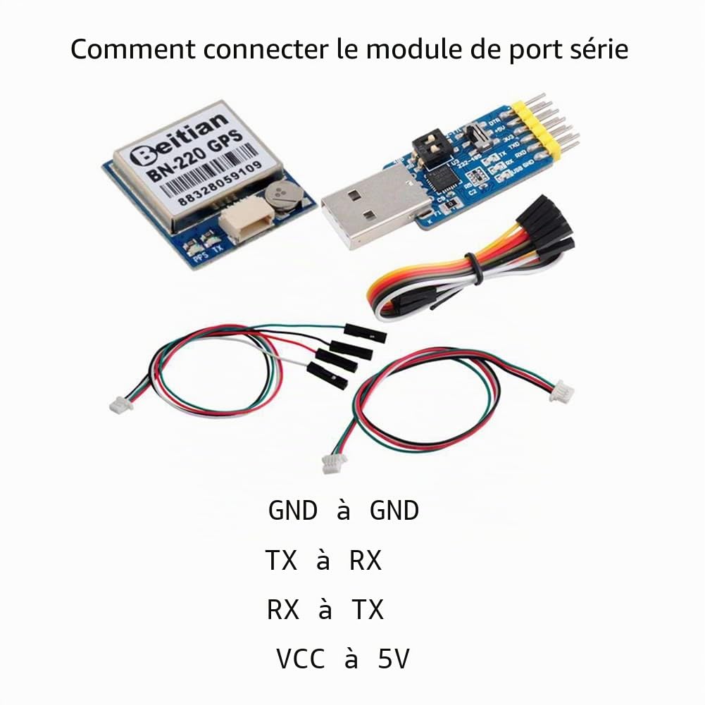 BN-220 Dual GPS Glonass Modul Navigation TTL Level 9600bps + GPS Passive Antenne pour Arduino Raspberry Pi Pixhawk F3 CC3D Betaflight F4 Flight Control