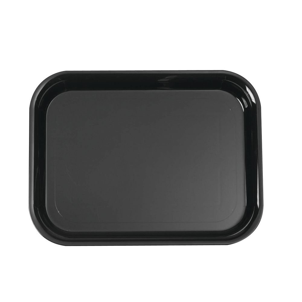 Dalebrook Black SAN Plastic Low Lip Display Tray -11 4/5"L x 8 4/5"W x 1"H
