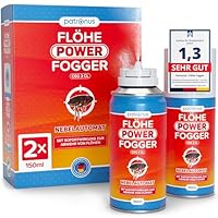 Patronus Flöhe Power Fogger - 2x 150ml - effektiver Floh-Fogger mit maximaler Sofortwirkung zur Abwehr gegen Flöhe in der Wohnung - für schwierig erreichbare Floh-Verstecke