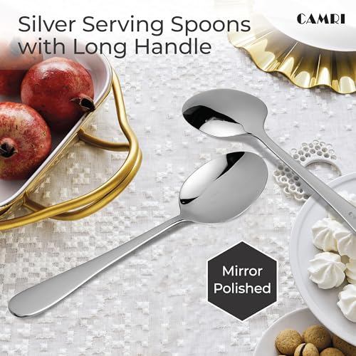 CAMRI Serving Spoon Set of 2- Stainless Steel Large Serving Spoons for Buffet, Home, Kitchen & Restaurants, Mirror Polished, Dishwasher Safe (C61 - Pack of 2) - Image 5