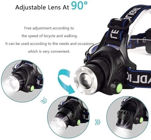 Image of FOXELLI Headlamp Rechargeable Super Bright LED Waterproof Head Flashlight for Adults Outdoor Night Running Lights Chest Light Back Warning Light Battery (1 LED Headlamp)
