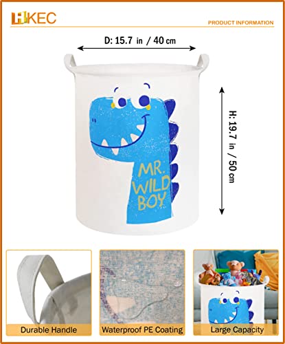 Image of 19.7 inch Dinosaur Laundry Basket,Waterproof Clothes Hamper,Collapsible Storage Bin(Dinosaur)