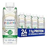 Compleat Pediatric Standard 1.4mL, Plant Based Nutritionally Complete Shake, Tube Feeding Formula, Vanilla Flavor, 24 Pack