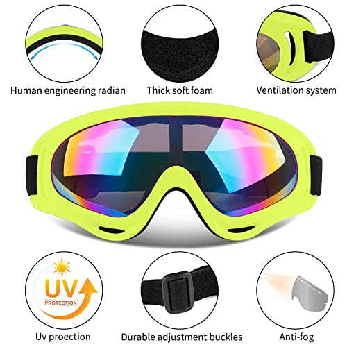 Image of COOLOO Ski Goggles, 2 Pack Snow Goggles Snowboard Goggles for Men Women Kids - UV Protection Foam Anti-Scratch Dustproof