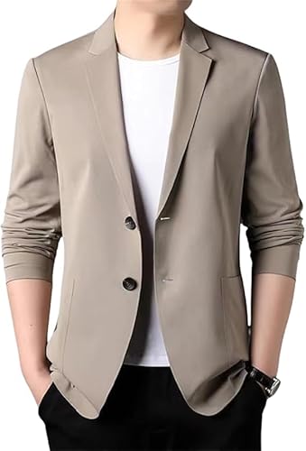 موتيم جاكيت بدلة عمل كاجوال محبوك للرجال بقصة ضيقة وزرين خفي...