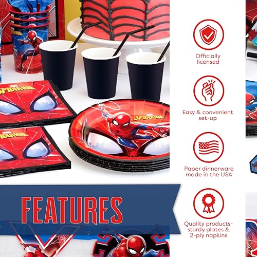 Servilletas de Spiderman y platos resistentes para meriendas de cumpleaños 5