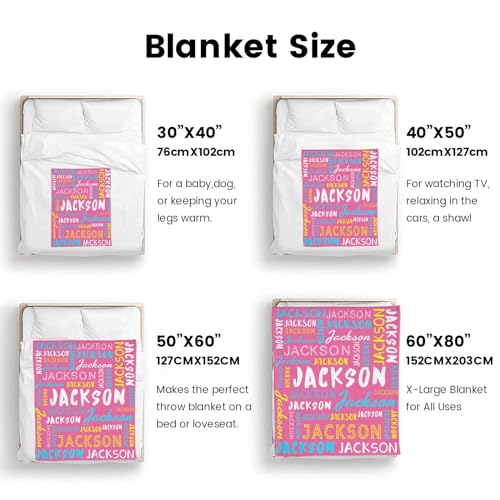 Personalized Name Blanket Customized Baby Blankets for Girls Boys Adults Monogrammed Blankets and Throws Christmas Birthday Mothers Fathers Valentines Day Gift