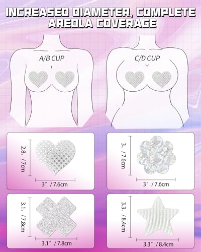 Image of CICKEE Pasties Rave Pack 27 Pairs Multicolor Nipple Covers Pasties Glitter Pasty